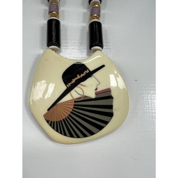 Vintage 1980s Necklace, deco inspired, Bold, Eclectic - Picture 4 of 4